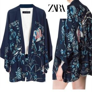 ZARA - JAPANESE STYLE KIMONO JACKET TURQUOISE  - MEDIUM